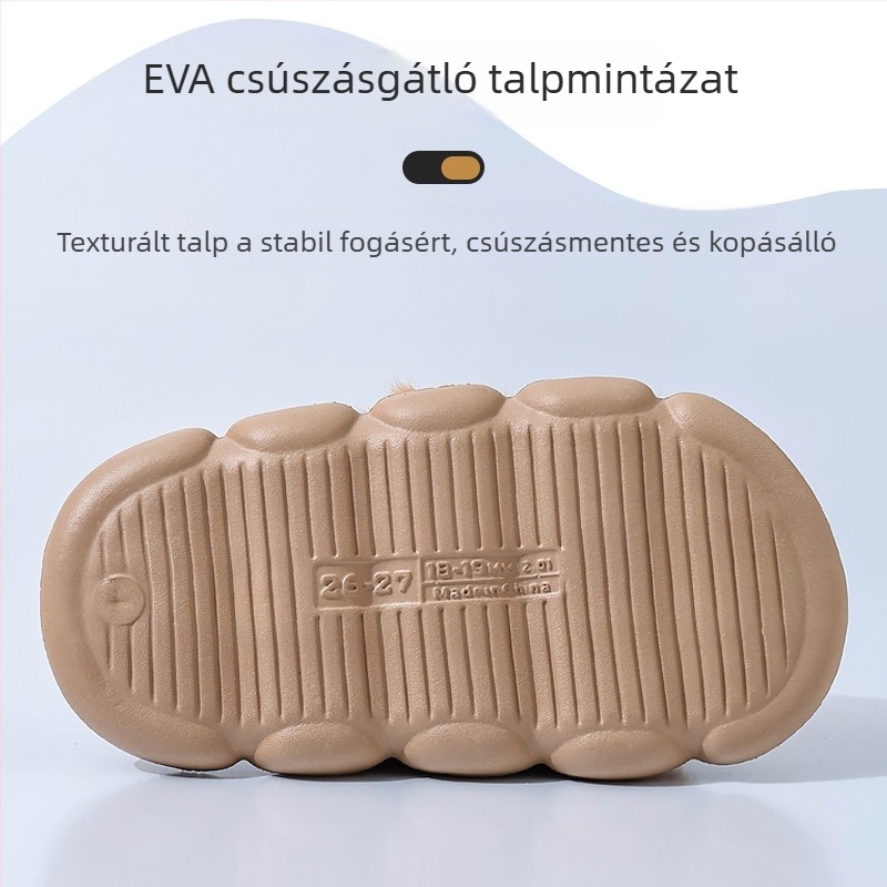 Kapibala gyerekeknek lenvászon beltéri csúszásmentes papucs, négy évszakos, lélegző pamut-len keverék, uniszex, 4–16 éveseknek, rajzfilm mintával