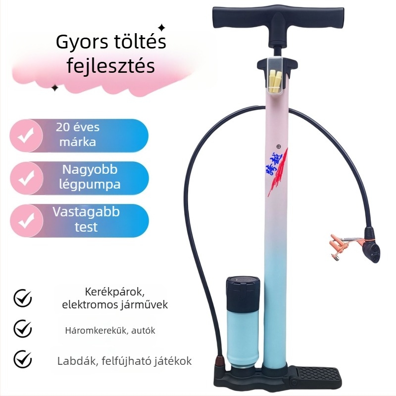Kézi levegőpumpa elektromos autókhoz, kerékpárokhoz és triciklikhez