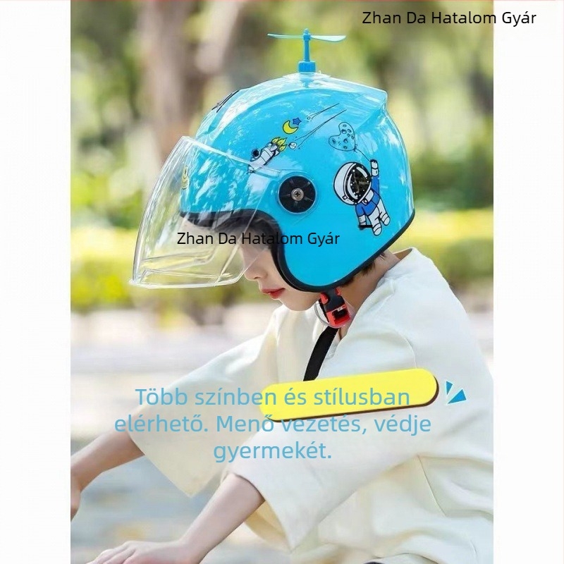Gyermek félvédős sisak elektromos kerékpárhoz, ABS/PC, univerzális illeszkedés, nyár, versenyzéshez, (TCO99)