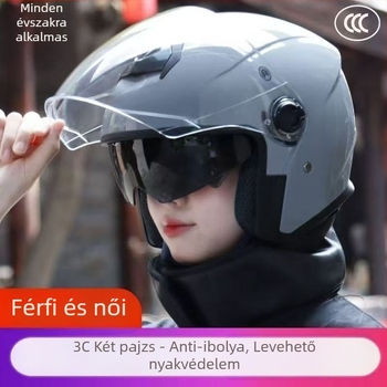 Fél sisak, uniszex, 3C-tanúsított, téli, elektromos kerékpárhoz és motorkerékpárhoz