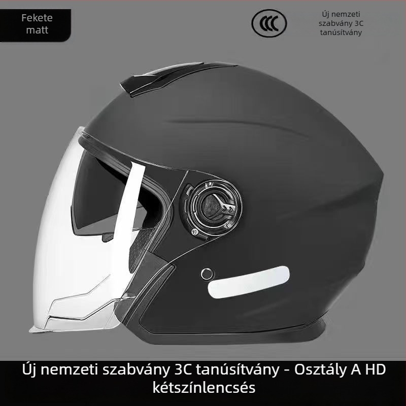 Fél sisak, uniszex, 3C-tanúsított, téli, elektromos kerékpárhoz és motorkerékpárhoz