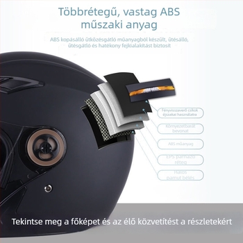 Elektromos robogó sisak kettős arcvédővel, nyári napvédelem, mindennapos használat, fél sisak nyakvédővel Hy7