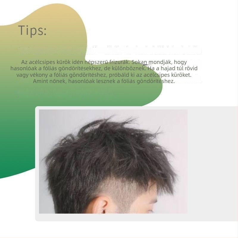 Férfi paróka, rövid haj, acél klippek, texturált vasalt hatás, emberi haj, nem permelhető vagy festhető