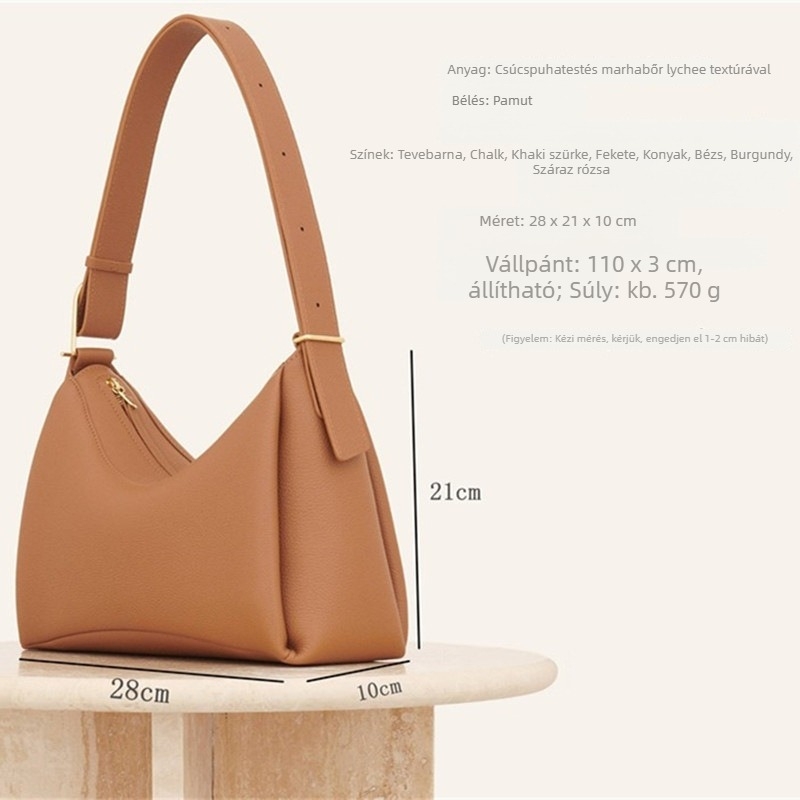 PU alkar-táska, városi minimalist stílus, cipzáras zárás, párnázott forma, belső telefonzseb, tavasz 2025