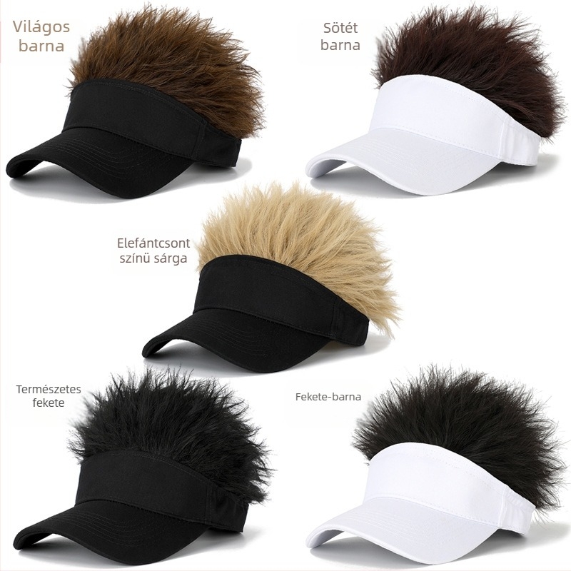 All-in-one férfi paróka sapka, rövid haj, hőálló szálak, mechanizmusos feldolgozás, frizura változás