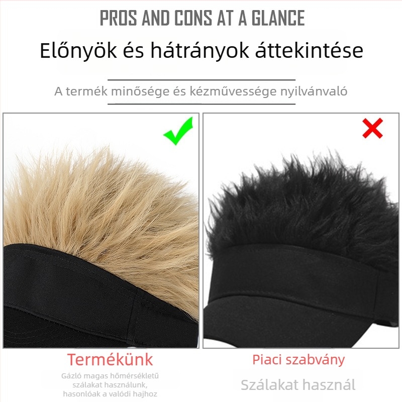 All-in-one férfi paróka sapka, rövid haj, hőálló szálak, mechanizmusos feldolgozás, frizura változás