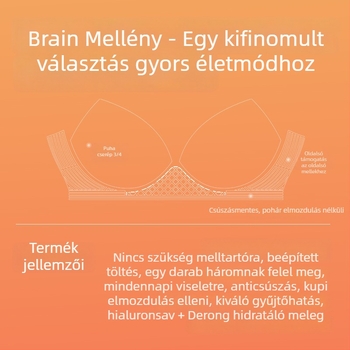 Termikus mellény melltartó párnával, varrat nélküli kivitel, U-formájú nyakrész, vastag akril anyag