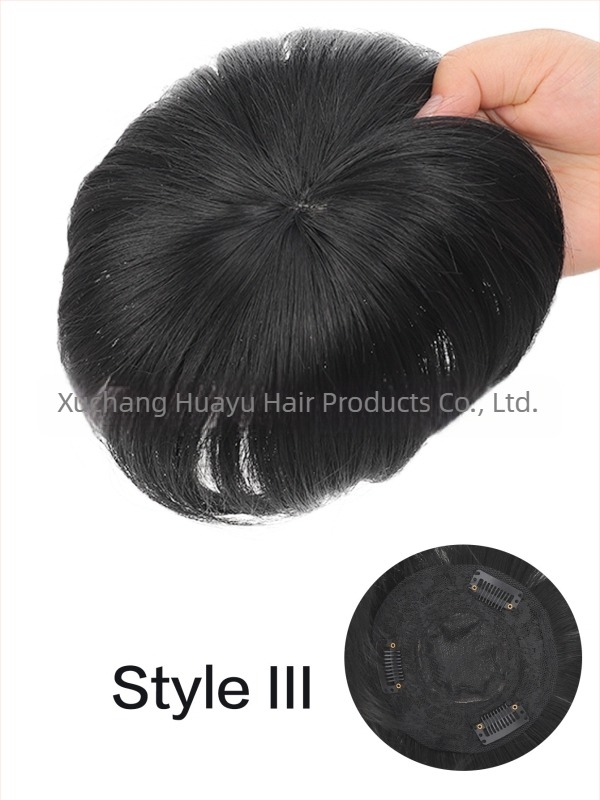 Férfi paróka a fejtetőn lévő ősz haj fedésére — márka Oser, modell: Hair replacement patch on top of head, anyag: helyi selyem, rögzítő mechanizmus, növeli a volument és elfedi az őszülést