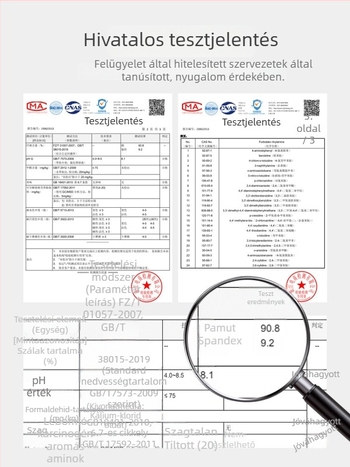 Bordázott pamutból készült póló csipke szegéllyel a hem-en, hosszú ujjas, kerek nyakú, karcsú szabás