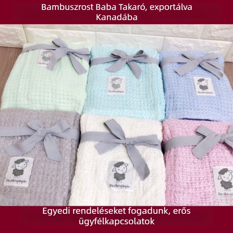 Baba bambusz rostból készült takaró, légáteresztő, 400 g, nyár, 12 hónapos korig, testreszabható