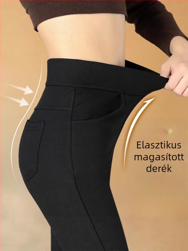 Női tavaszi leggings, magas derék, rugalmas, plusz méret, karcsúsító, ceruzaszárú, varázs nadrág
