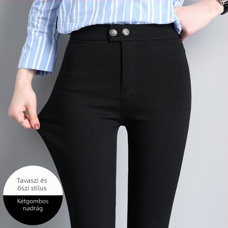 Női tavaszi leggings, magas derék, rugalmas, plusz méret, karcsúsító, ceruzaszárú, varázs nadrág