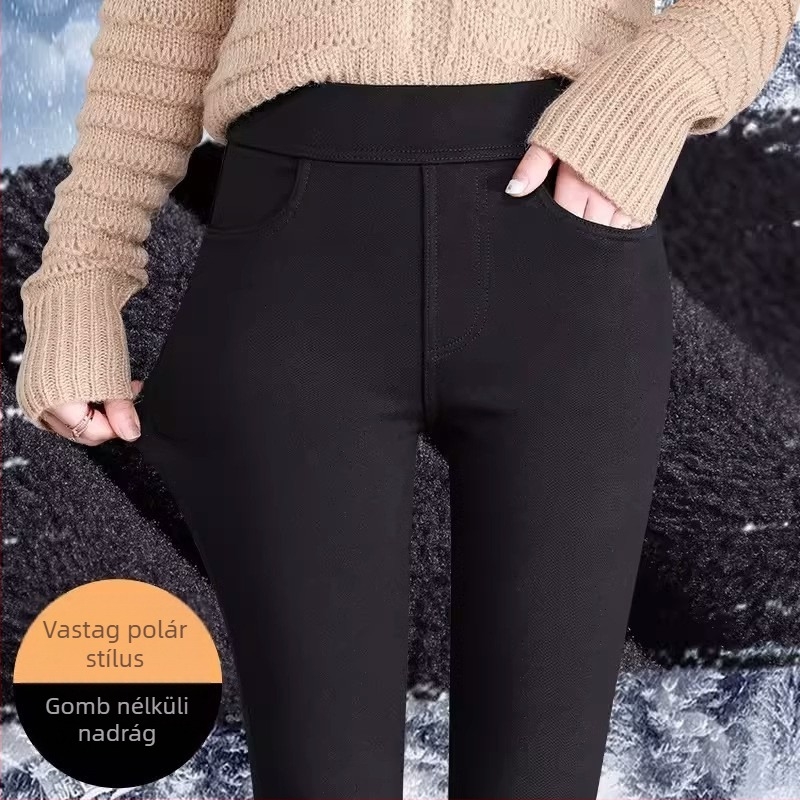 Női tavaszi leggings, magas derék, rugalmas, plusz méret, karcsúsító, ceruzaszárú, varázs nadrág