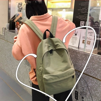 Japán stílusú, könnyű nylon hátizsák, vízálló, egyszínű, laptoprekesz, diák- és utazó hátizsák