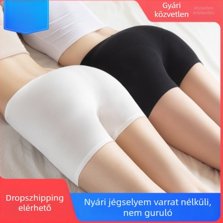Ice Silk varrat nélküli női biztonsági nadrág – nyári 3/4 hosszúságú leggings, diszkrét védelem, plusz méret