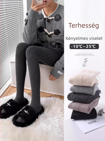 Anyasági leggings fleece belső bélésű, vastag téli modell, magas derék, viszkóz rost 90–95%, nagy rugalmasság