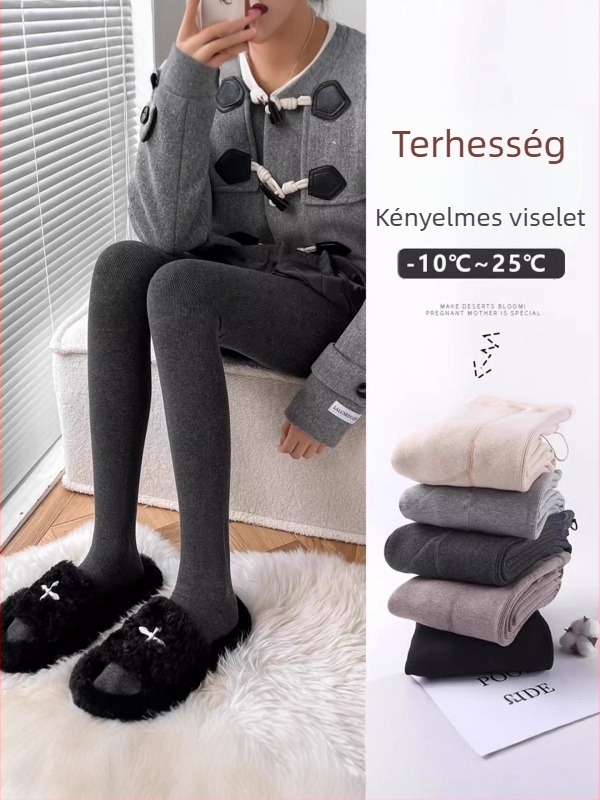 Anyasági leggings fleece belső bélésű, vastag téli modell, magas derék, viszkóz rost 90–95%, nagy rugalmasság