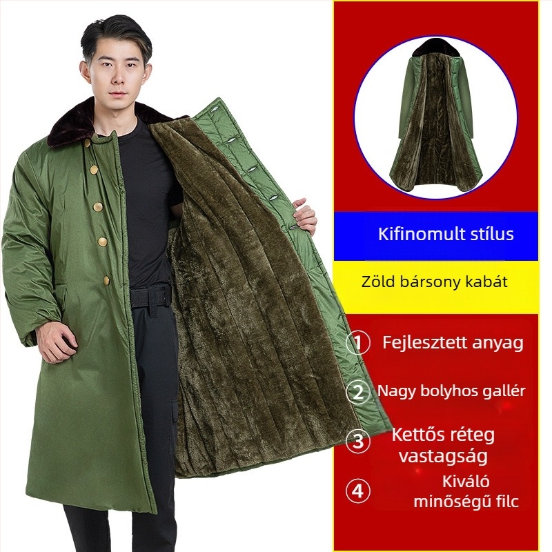 Katonai stílusú téli kabát fleece bélés, vastag szigetelés, camouflage mintázat, unisex