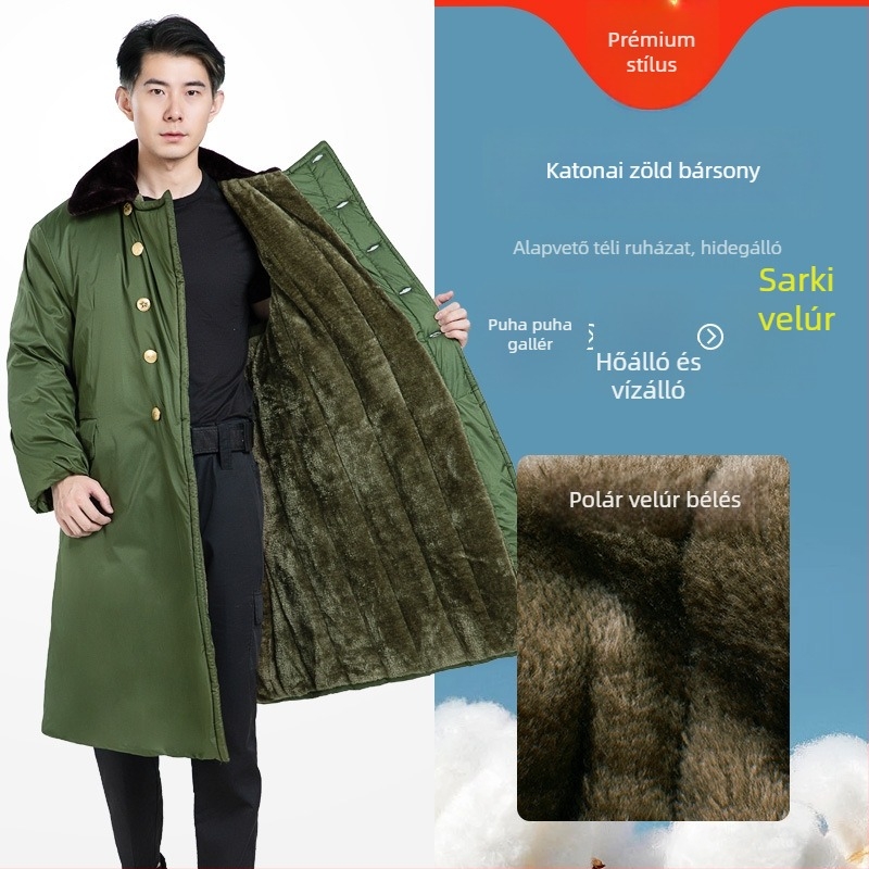 Katonai stílusú téli kabát fleece bélés, vastag szigetelés, camouflage mintázat, unisex