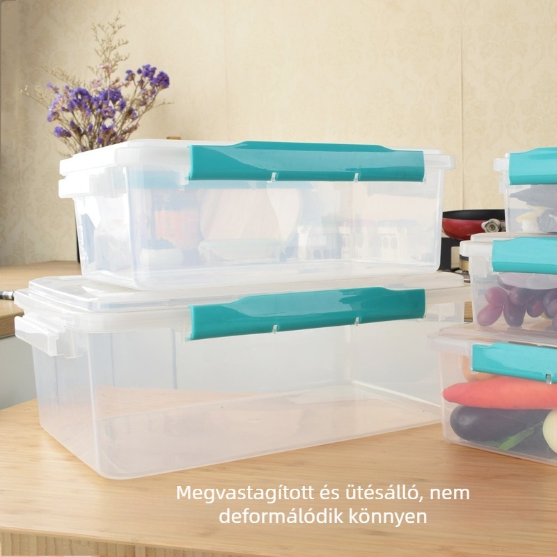 Fat Cat műanyag téglalap alakú élelmiszertároló doboz, kapacitás >5 L, mikrohullámú sütőben használható, logó nyomtatva