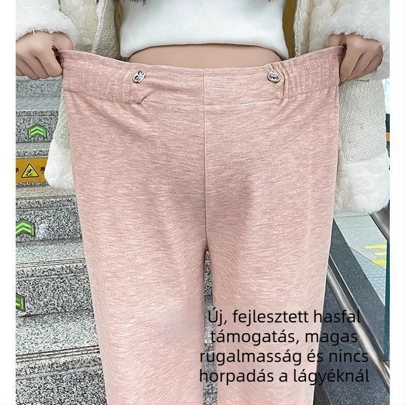 Kismama nadrág Air Cotton anyagból melegséggel, hosszú szabású, enyhe rugalmasság.