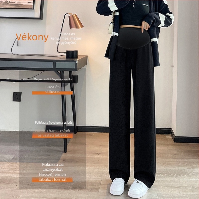 Terhes nadrág meleg fleece belsővel téli/őszre — laza szabás, magas derék; fő anyag 50–70%, másodlagos <30% Spandex.