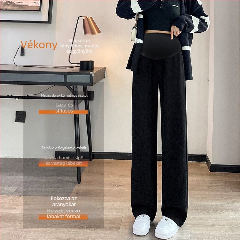 Terhes nadrág meleg fleece belsővel téli/őszre — laza szabás, magas derék; fő anyag 50–70%, másodlagos <30% Spandex.
