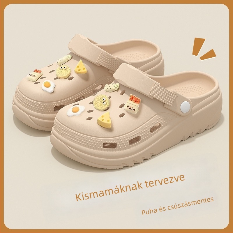 Terhes nők számára: EVA lyukas cipő, csúszásmentes Crocs-stílusú zárt orrú nyári papucs, 2025 modell