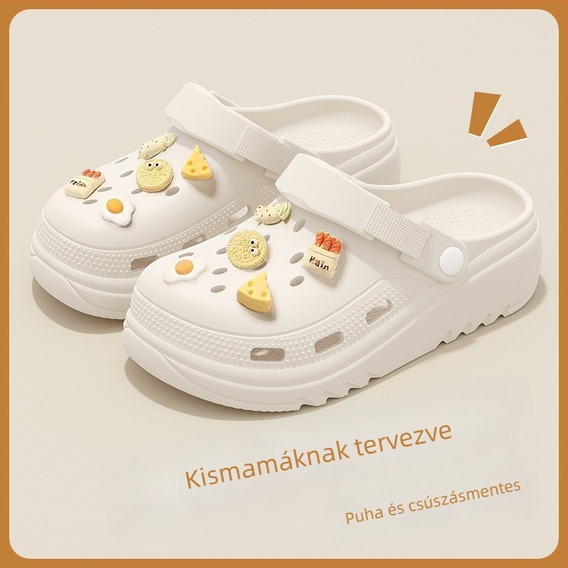 Terhes nők számára: EVA lyukas cipő, csúszásmentes Crocs-stílusú zárt orrú nyári papucs, 2025 modell
