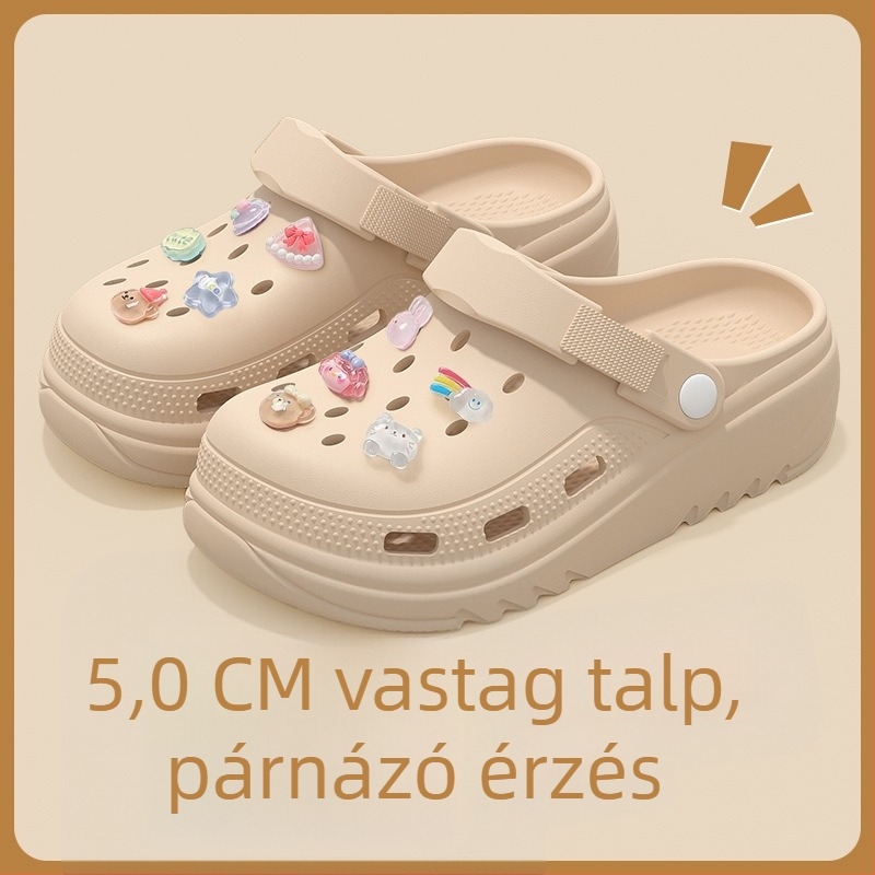 Terhes nők számára: EVA lyukas cipő, csúszásmentes Crocs-stílusú zárt orrú nyári papucs, 2025 modell