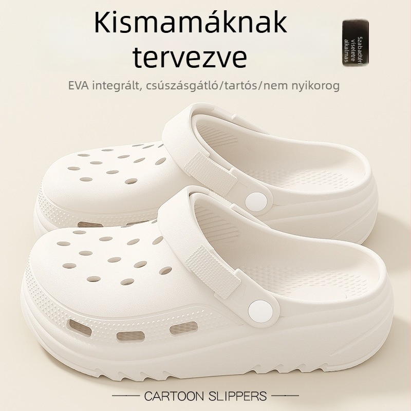 Terhes nők számára: EVA lyukas cipő, csúszásmentes Crocs-stílusú zárt orrú nyári papucs, 2025 modell