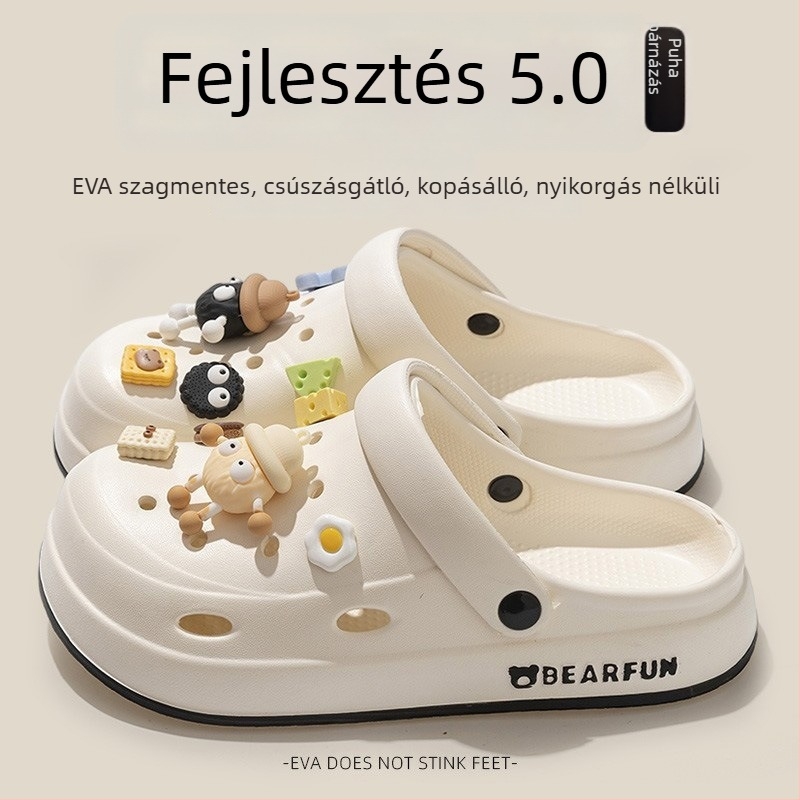 Crocs-stílusú EVA szandál, uniszex, EVA felsőrész és talp, talp vastagsága 2–3 cm, könnyű, csúszásmentes, vízálló