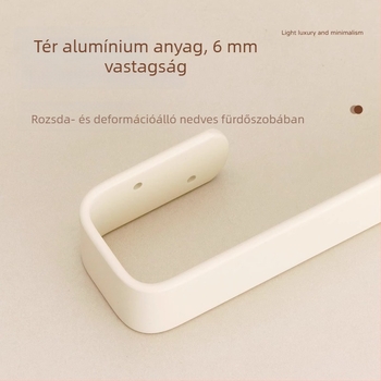 Fürdőszobai törölközőtartó, repülőipari minőségű alumínium, anodizált felület, modern minimalist stílus, egyszintes kivitel, teherbírás 5 kg