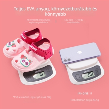 Gyerekeknek készült tengerparti cipő, EVA anyag, Velcro zárás, állat-mintás rajzfilm, EVA talp, 4–6 éveseknek
