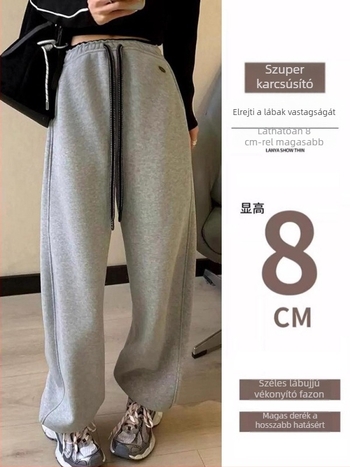 Kismama nadrág fleece béléssel, széles szárú, magas derék, derekán kötőfűzővel (vastag gyapjú-poliészter keverék, poliészter 80–90%)