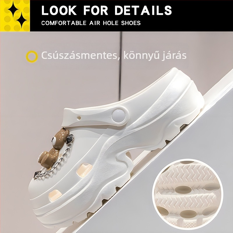 Női Crocs-stílusú szandál 7 cm vastag talppal, EVA anyagból, csúszásmentes, szagtalan, nyári strandpapucs 2025