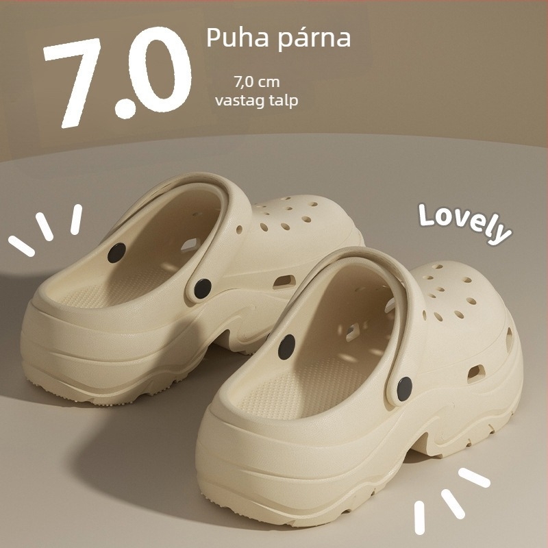 Női Crocs-stílusú szandál 7 cm vastag talppal, EVA anyagból, csúszásmentes, szagtalan, nyári strandpapucs 2025