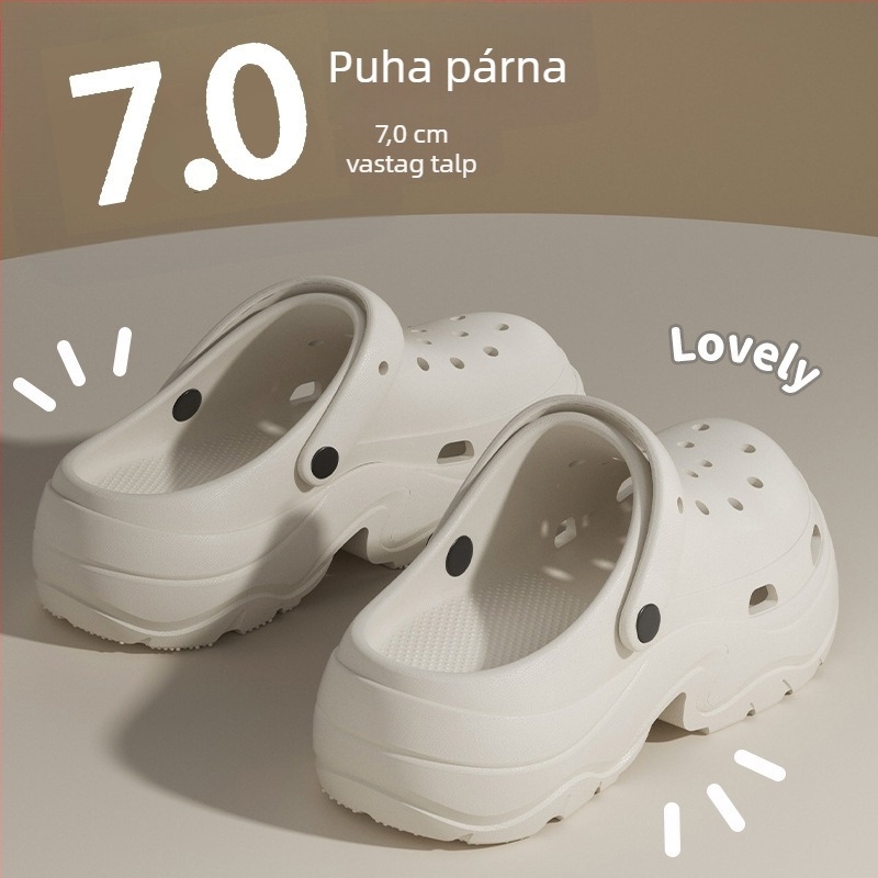 Női Crocs-stílusú szandál 7 cm vastag talppal, EVA anyagból, csúszásmentes, szagtalan, nyári strandpapucs 2025