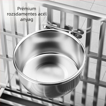 3143 Függő etető tál rozsdamentes acélból, anti-spill dizájn, kutyák és macskák számára