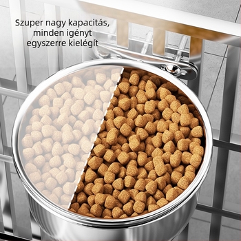 3143 Függő etető tál rozsdamentes acélból, anti-spill dizájn, kutyák és macskák számára
