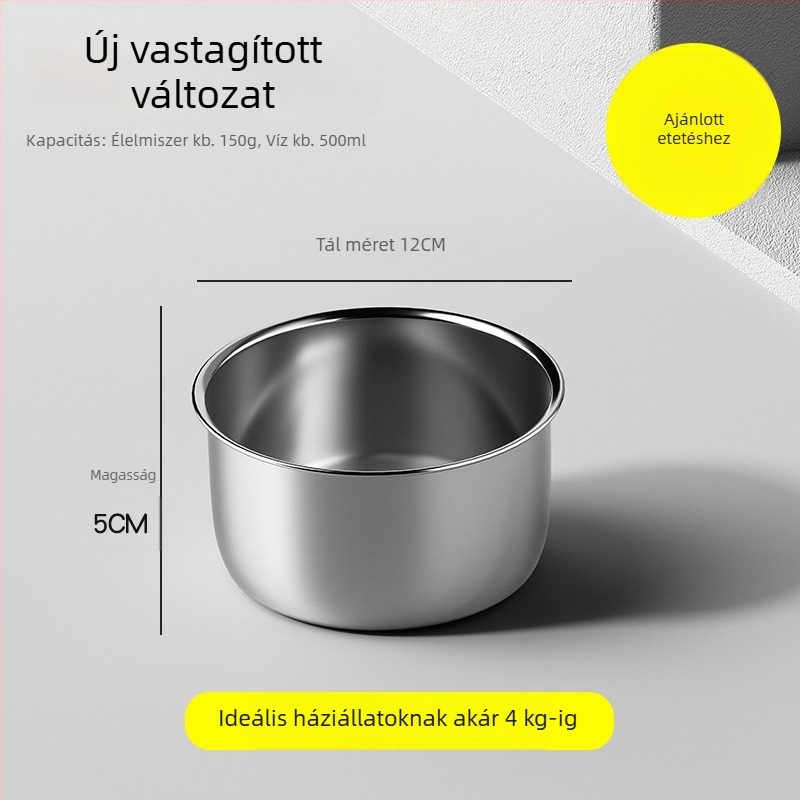 3143 Függő etető tál rozsdamentes acélból, anti-spill dizájn, kutyák és macskák számára