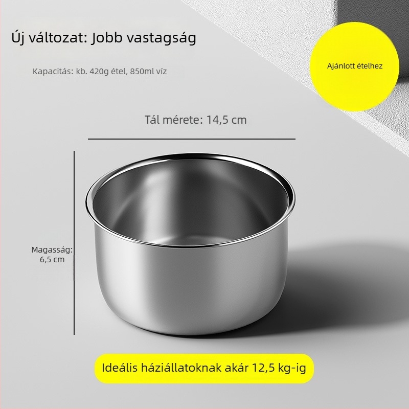 3143 Függő etető tál rozsdamentes acélból, anti-spill dizájn, kutyák és macskák számára