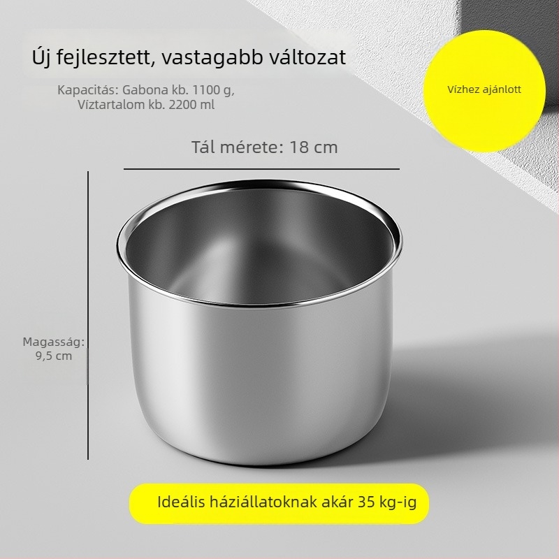 3143 Függő etető tál rozsdamentes acélból, anti-spill dizájn, kutyák és macskák számára