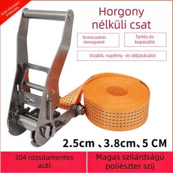 Trump 304 rozsdamentes acélból készült feszítő horog nélkül rakományhevederhez, körkörös rögzítésre alkalmas