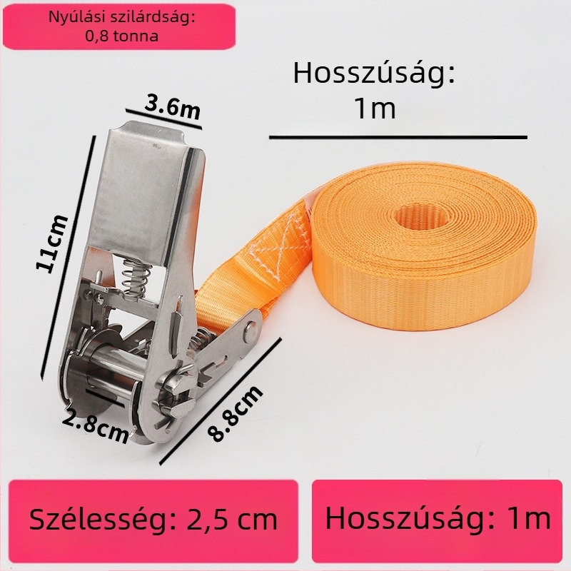 Trump 304 rozsdamentes acélból készült feszítő horog nélkül rakományhevederhez, körkörös rögzítésre alkalmas