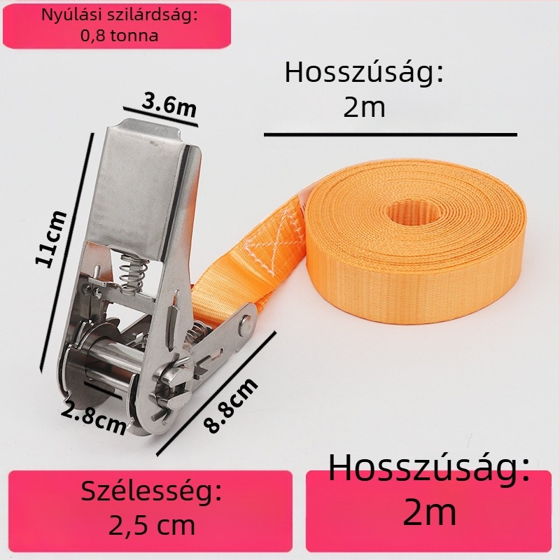Trump 304 rozsdamentes acélból készült feszítő horog nélkül rakományhevederhez, körkörös rögzítésre alkalmas