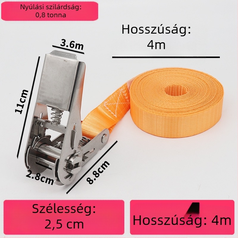 Trump 304 rozsdamentes acélból készült feszítő horog nélkül rakományhevederhez, körkörös rögzítésre alkalmas