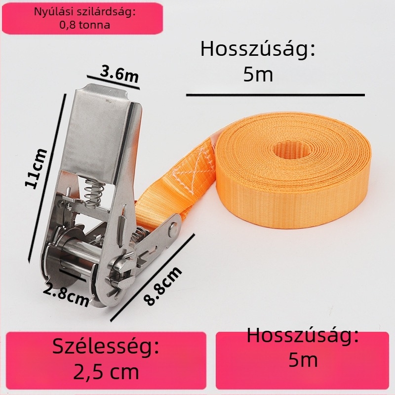 Trump 304 rozsdamentes acélból készült feszítő horog nélkül rakományhevederhez, körkörös rögzítésre alkalmas