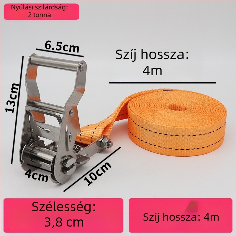 Trump 304 rozsdamentes acélból készült feszítő horog nélkül rakományhevederhez, körkörös rögzítésre alkalmas