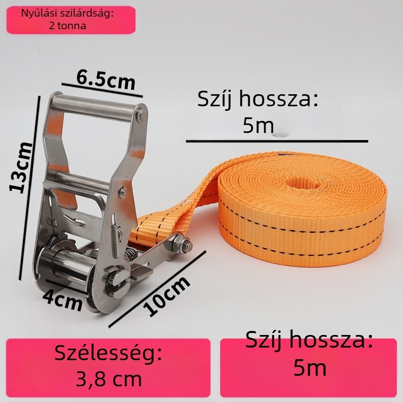 Trump 304 rozsdamentes acélból készült feszítő horog nélkül rakományhevederhez, körkörös rögzítésre alkalmas